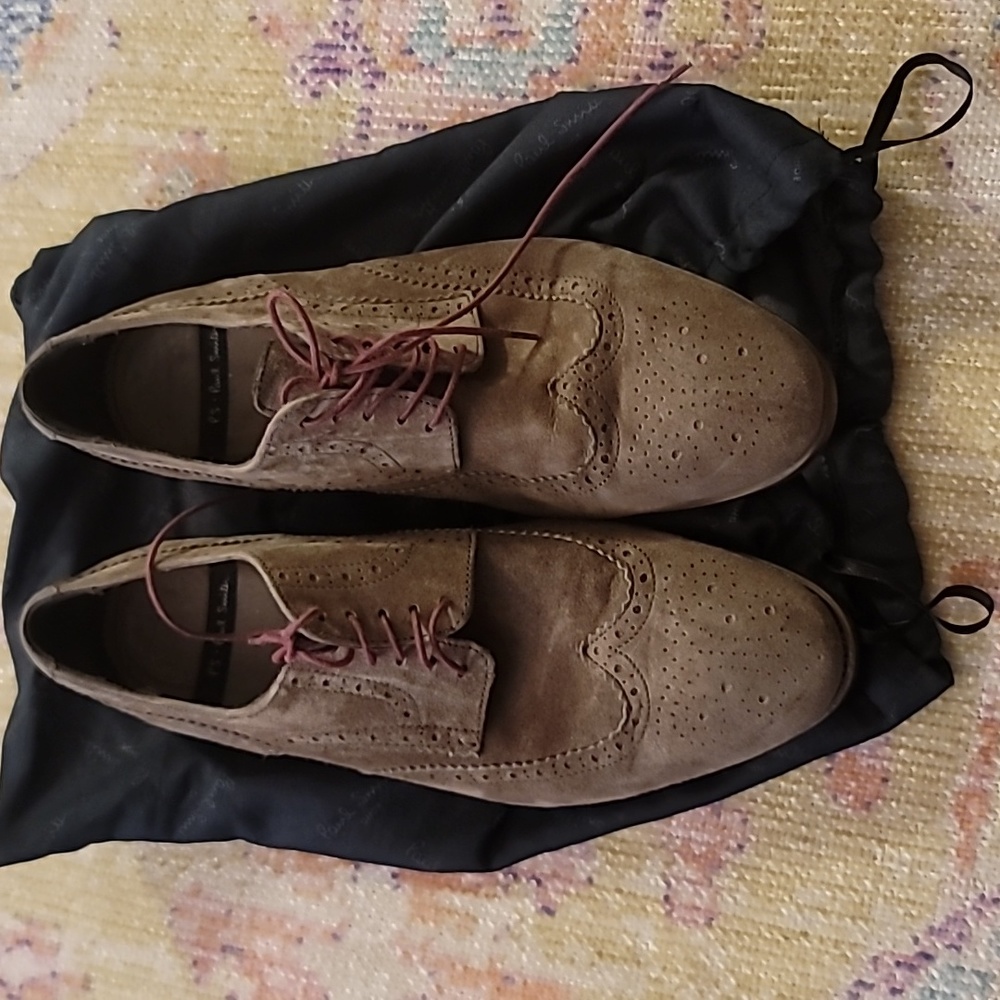 Paul Smith  Wingtip Sand color Suede Shoes Men's Size 8 (US) fit like a sz 9
